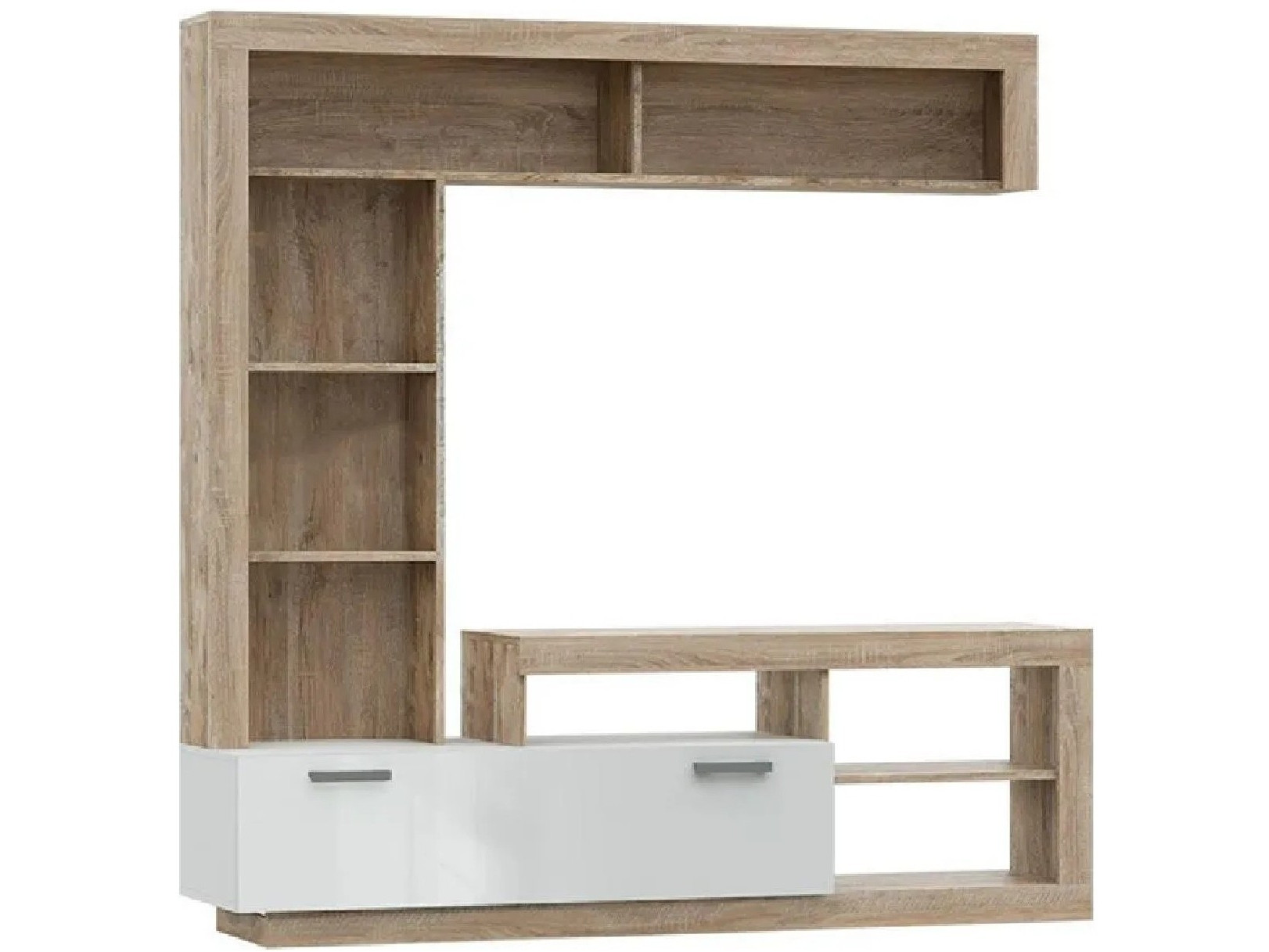 Ангара Центральная секция (Дуб Сонома / белый), ЛДСП - миниатюра