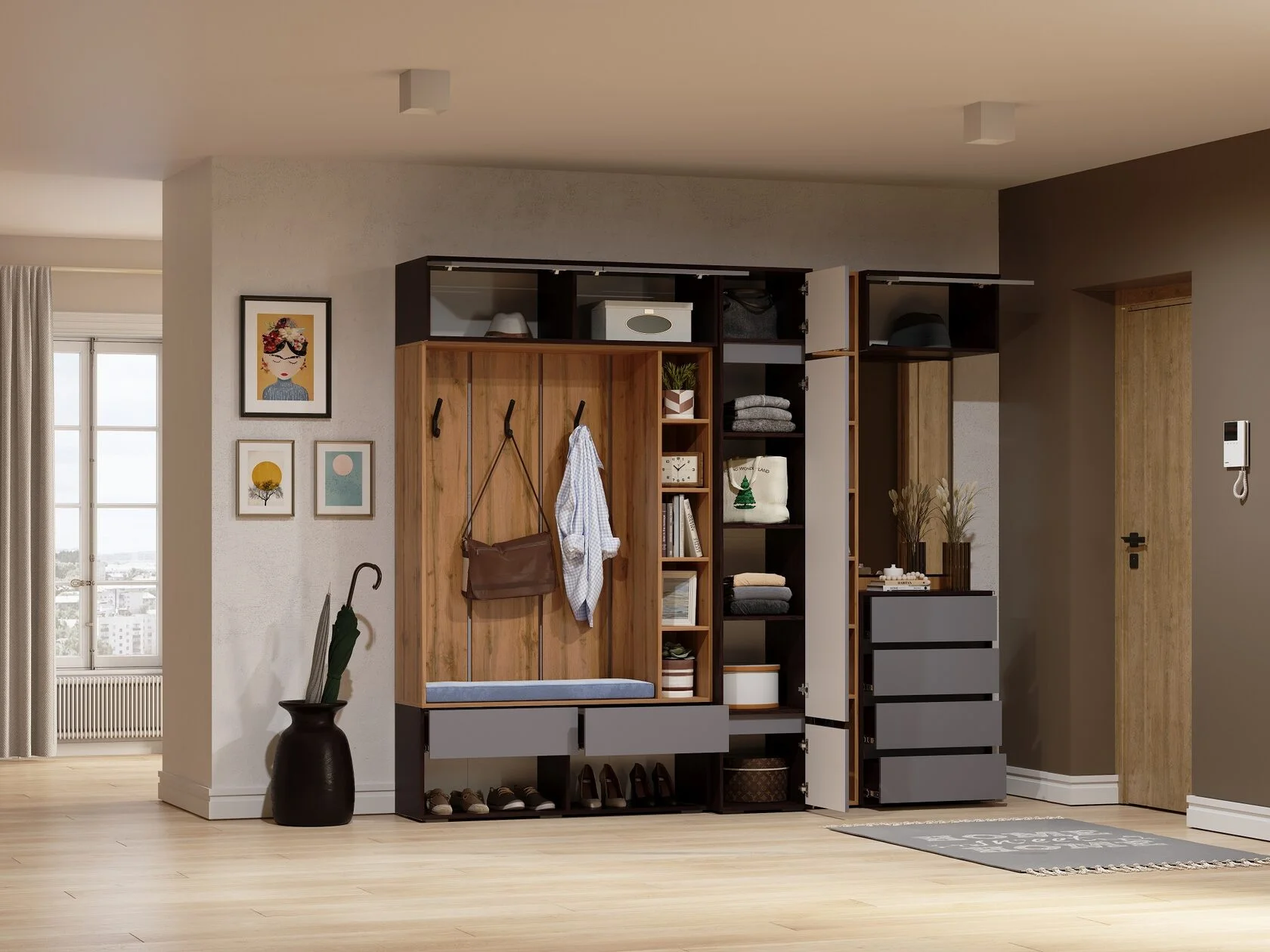 Роут венге / графит софт Шкаф - фото №4