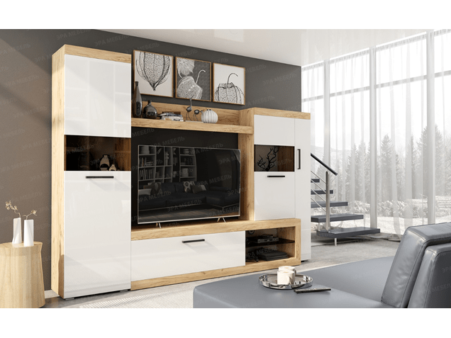 Гостиная Бастон, Вотан/Белый - фото №1