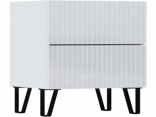 Оливия Тумбы прикроватные 2 ящика, 2 шт. (Белый, Белый глянец) - фото №1