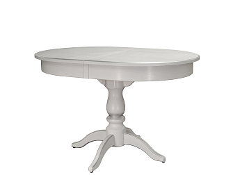 Стол обеденный Тарун 4 раздвижной белый/серебро 120/160*84 - фото №1