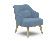 Кресло Комфорт 5 ткань катания дасти blue, каркас лак - фото №1