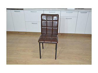 Стул Текс-2 кожзам Коричневый/каркас черный - фото №1