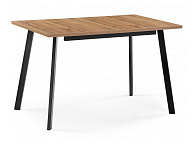 Колон Лофт 120(160) х 75 черный матовый / дуб крафт золотой Стол деревянный - фото №1