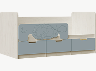 Юниор-4 Кровать 80х180 (Шарли бриз, Крафт белый) - фото №1