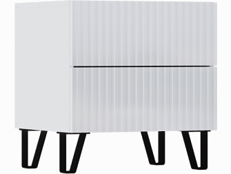 Оливия Тумбы прикроватные 2 ящика, 2 шт. (Белый, Белый глянец) - фото №1