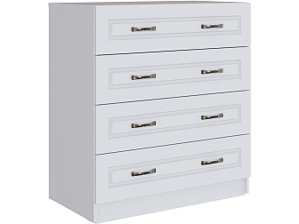 Комод с 4-мя ящиками Апполия, Белый/Белый дуб - фото №1